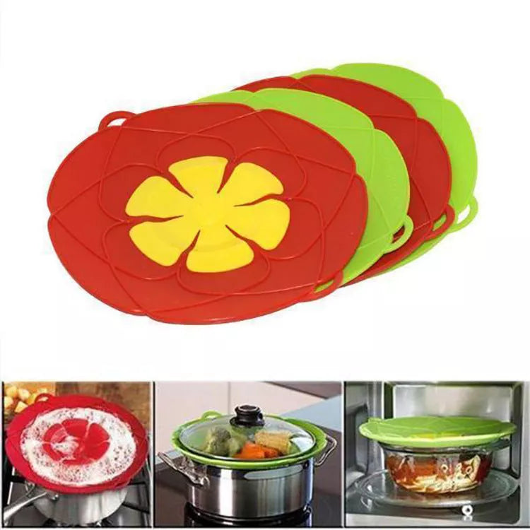 Anti-splash silicone lid for pots in various colors, preventing cooking messes