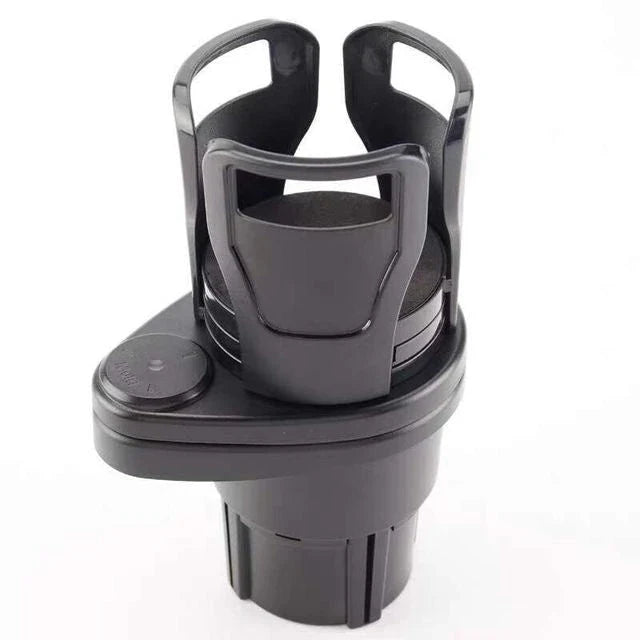 Versatile car organizer with rotating cup holder for storing coffee, sunglasses, and other everyday items in vehicle