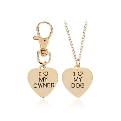 Alloy bone-shaped pendant necklace for pet dogs, showcasing love and attachment between dog owner and their furry companion