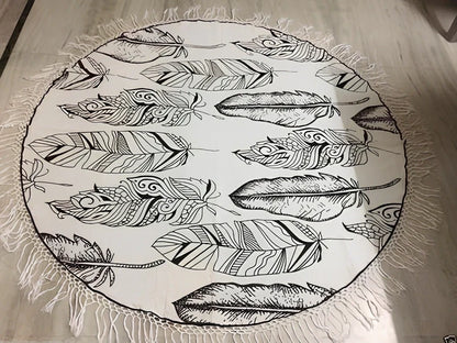 150cm Bohemian pattern beach towel with quick-dry polyester in five colour options