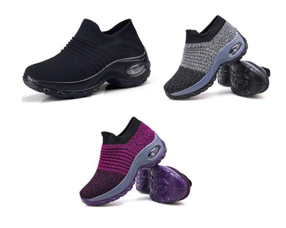 Stylish and comfortable dancing shoes with mesh upper, wedge heel, and waterproof platform