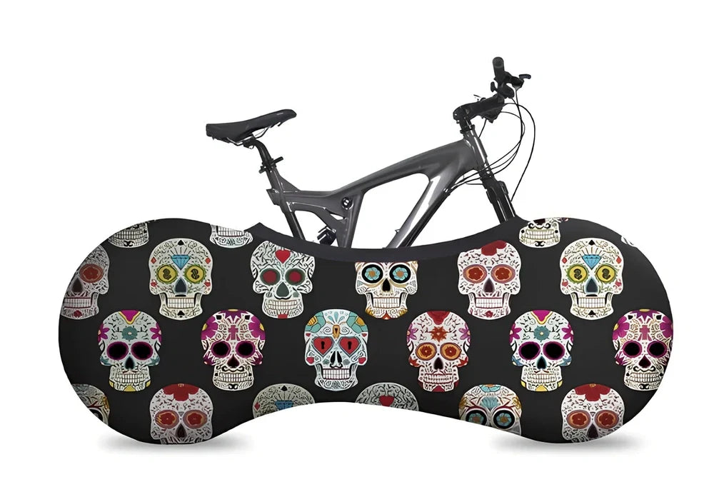 Bicycle protective cover made of 87% polyester and 13% cotton for indoor dust prevention on tyres