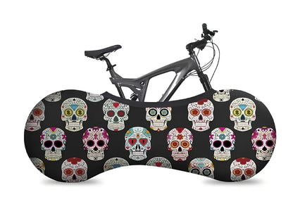 Bicycle protective cover made of 87% polyester and 13% cotton for indoor dust prevention on tyres