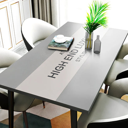 Rectangular black PVC tea table mat and cloth set, 70x140cm size, waterproof Northern Europe style protection