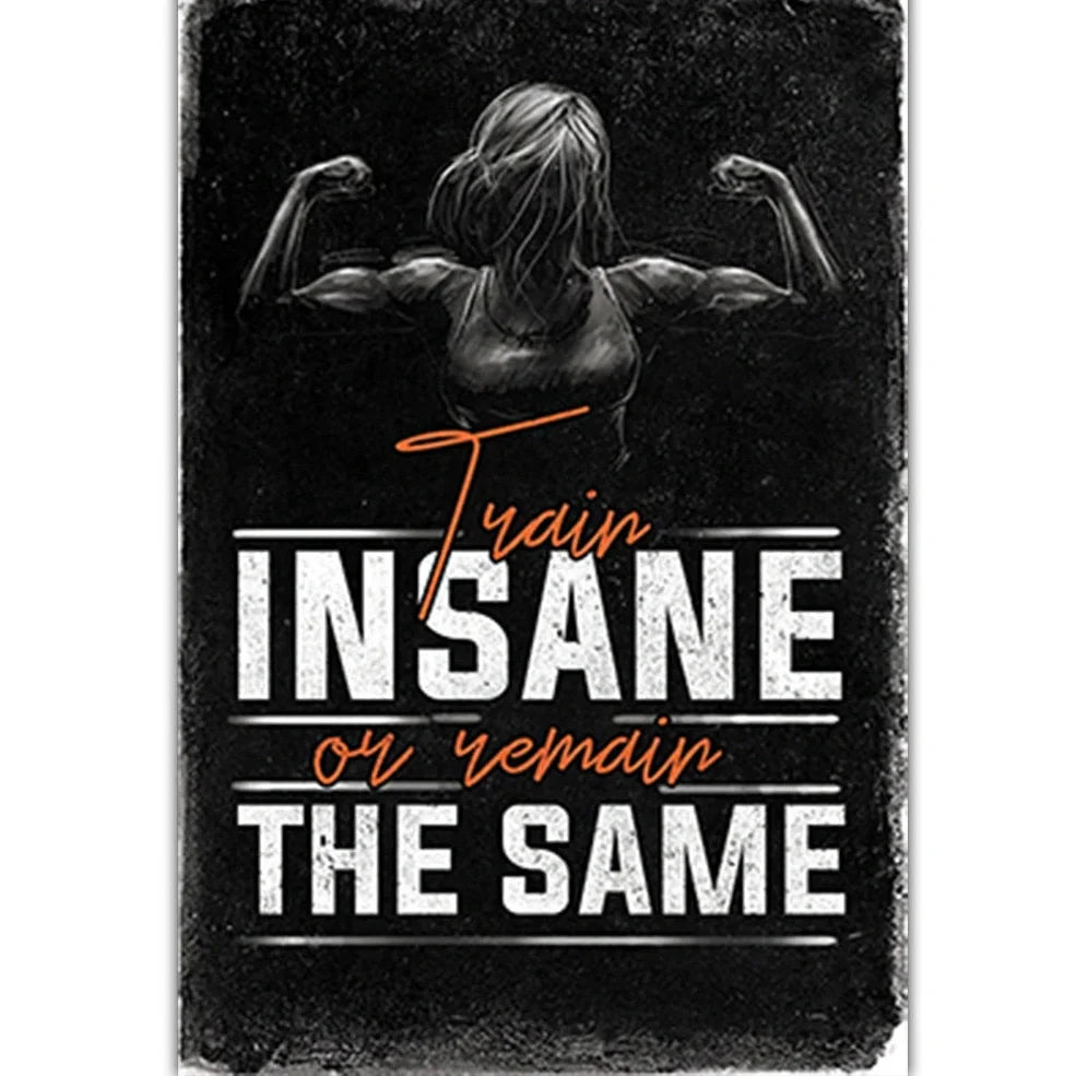 Gym motivational canvas poster measuring 7.8x11.8 inches with modern design in four colour schemes
