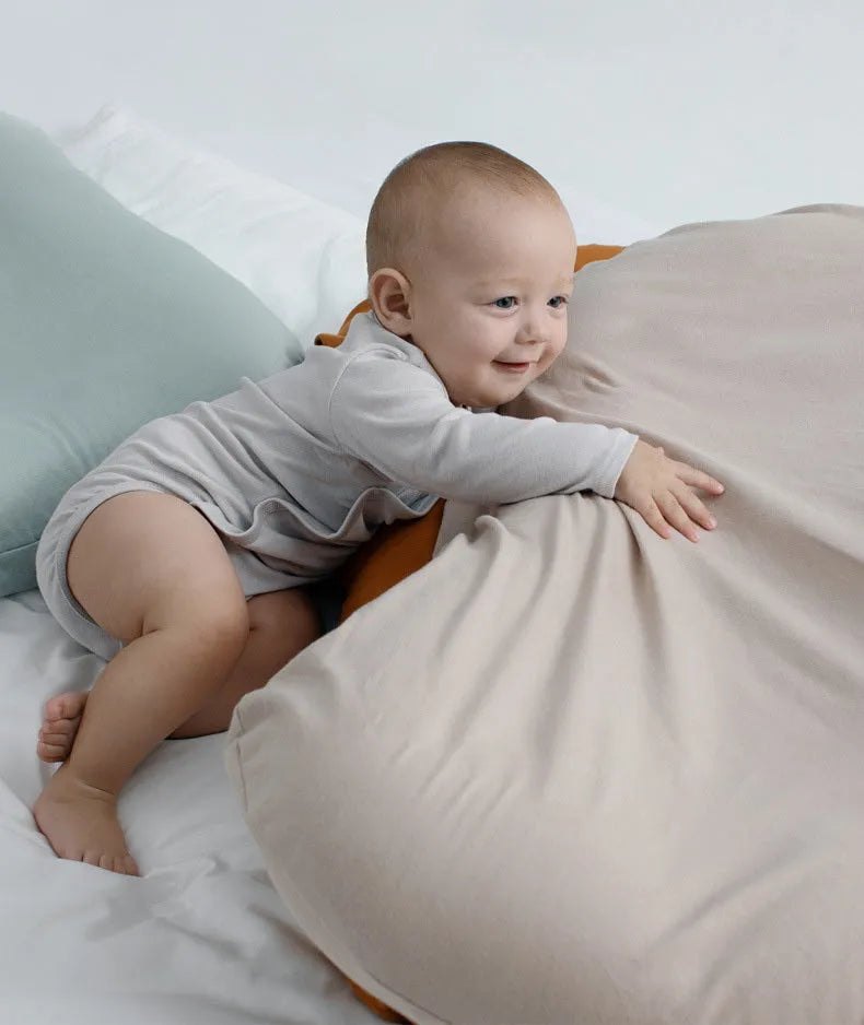 Baby Nest Bed Crib Newborn Portable Travel Cradle made from Cotton with PP Imported Cotton Filler measuring 75 x 45 cm suitable for infants aged 0-3 years in various colours including beige, blue, green, and purple