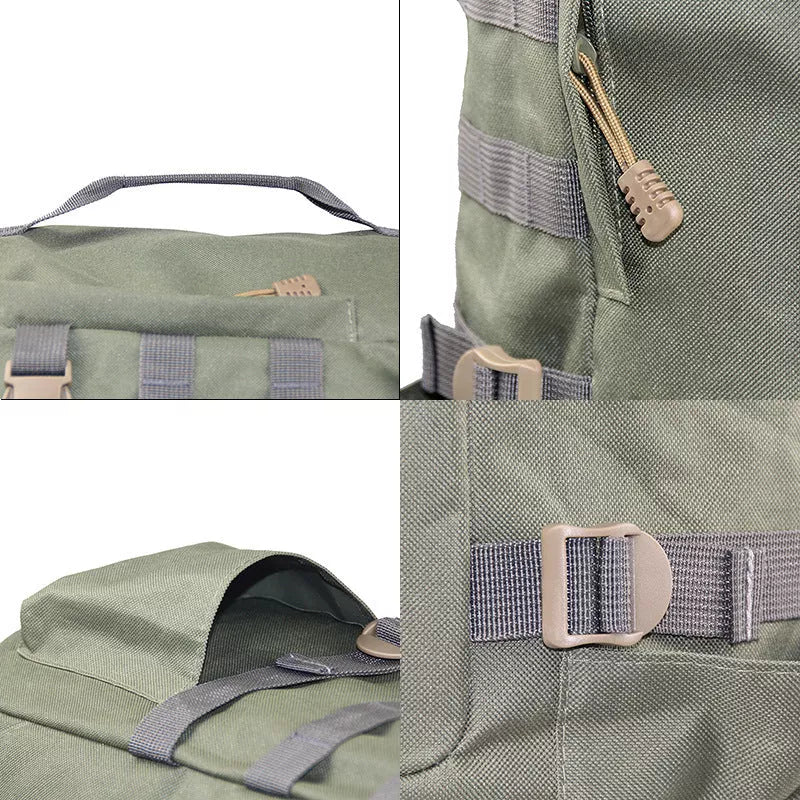 Multi-functional storage rod bag in army green for river fishing gear organization