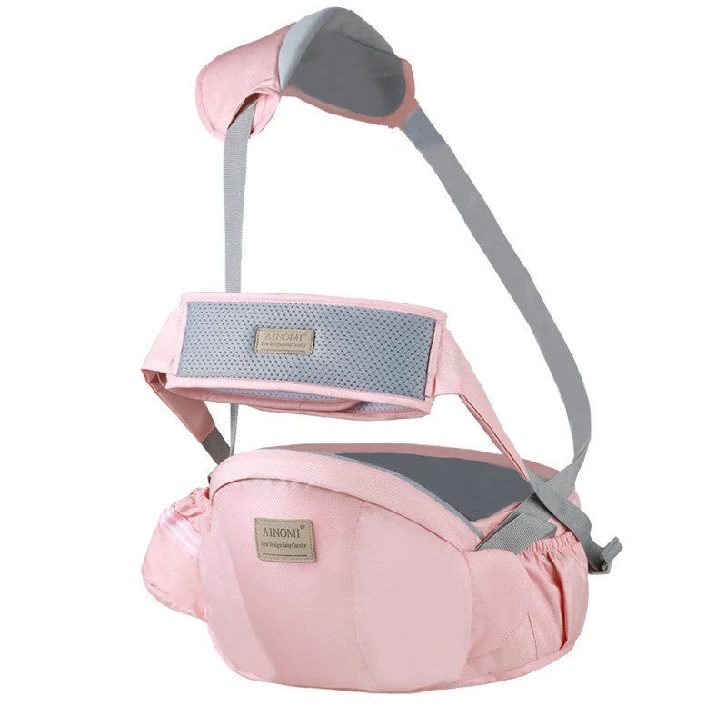 Multifunctional children's waist stool baby carrier with adjustable 130cm belt and 20kg load capacity