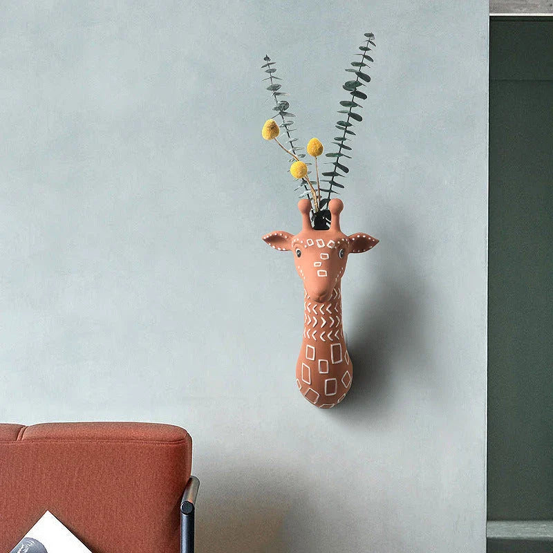 Hhomeenjoy Elegant Ceramic Animal Wall Vases for Flowers: Charming Home Decor