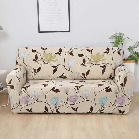 Stretchable polyester-spandex sofa cover with non-slip design in various colors