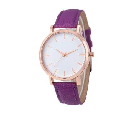 Women's square quartz watch with alloy case and PU leather strap in multiple colour options