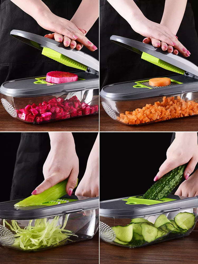 Multi-function Kitchen Vegetable Cutter with 8 blades for efficient food preparation