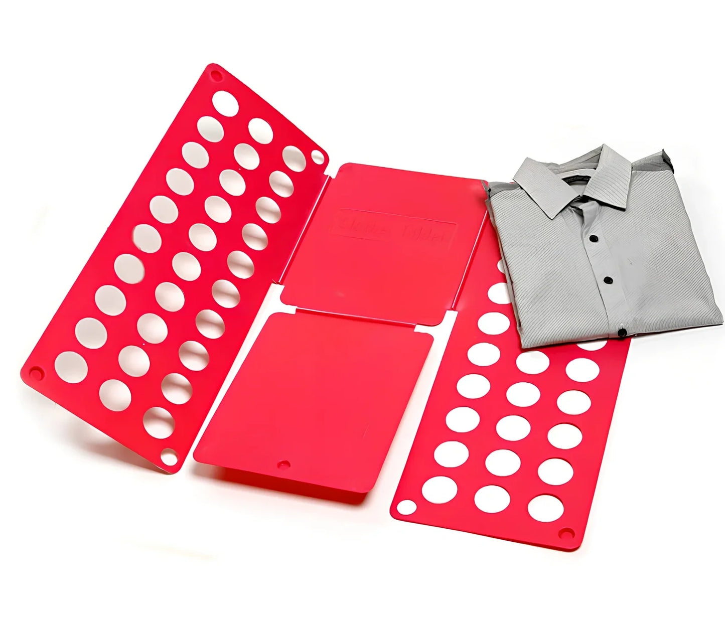 Adjustable clothes folding board showing 40x48cm and 68x57cm sizes with PP+PE construction