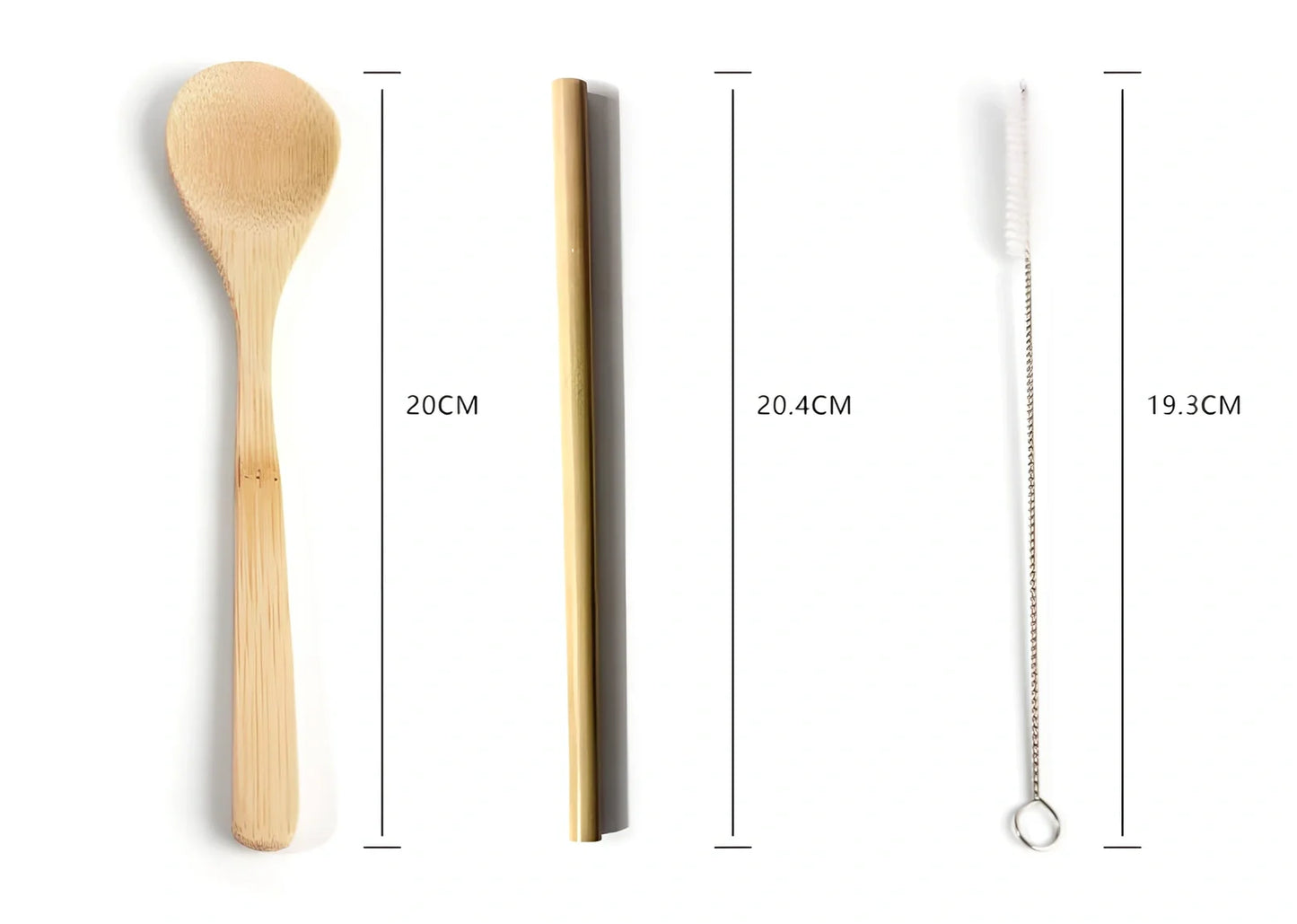 Bamboo travel cutlery set with 7 Japanese-style utensils in carrying pouch for sustainable dining