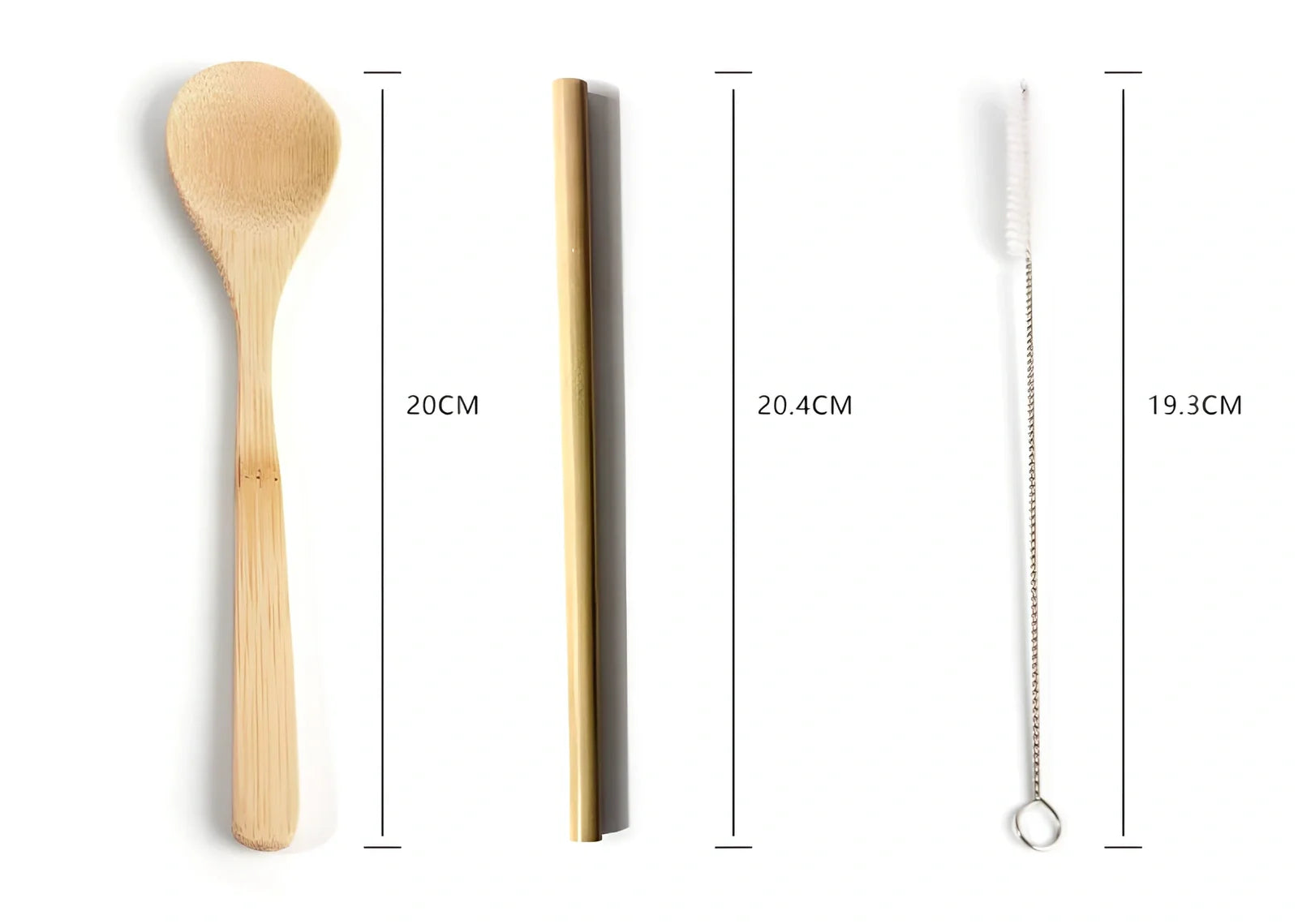 Bamboo travel cutlery set with 7 Japanese-style utensils in carrying pouch for sustainable dining