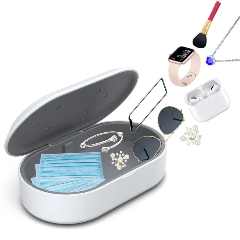 Multifunctional sterilization box with wireless charging and UV sterilization feature