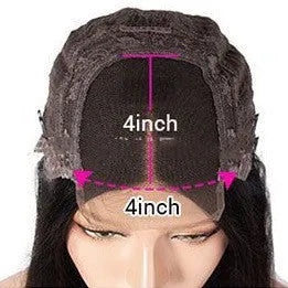 Real human hair lace front wig with 4x4 lace headgear showing natural hairline