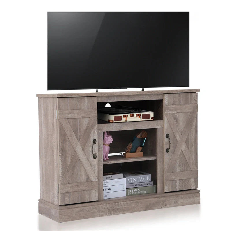 Vintage Wooden TV Cabinet in living room setting