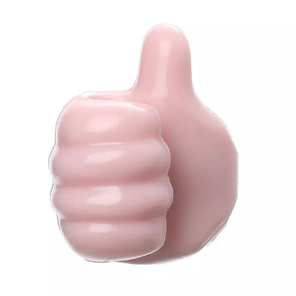 Silicone thumb wall hooks in various colors for organizing kitchen and bathroom items