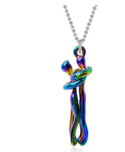 Stylish unisex love necklace with brass pendant in various color options, including rose gold, white black, black gold, and more.