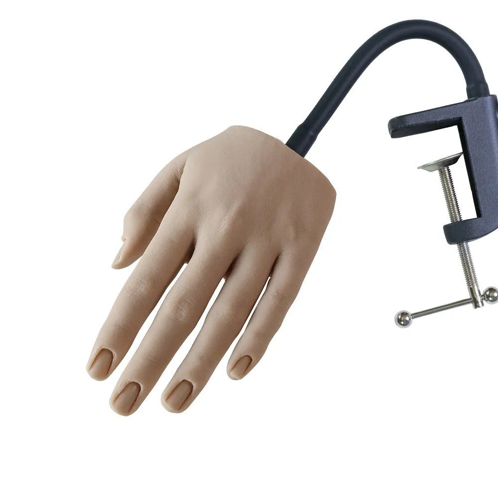 Silicone nail art practice fake hand model for manicure training in various colours