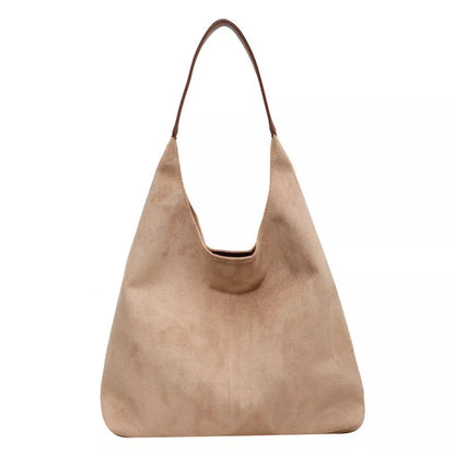 Women's one-shoulder underarm bag in suede material, available in multiple colors