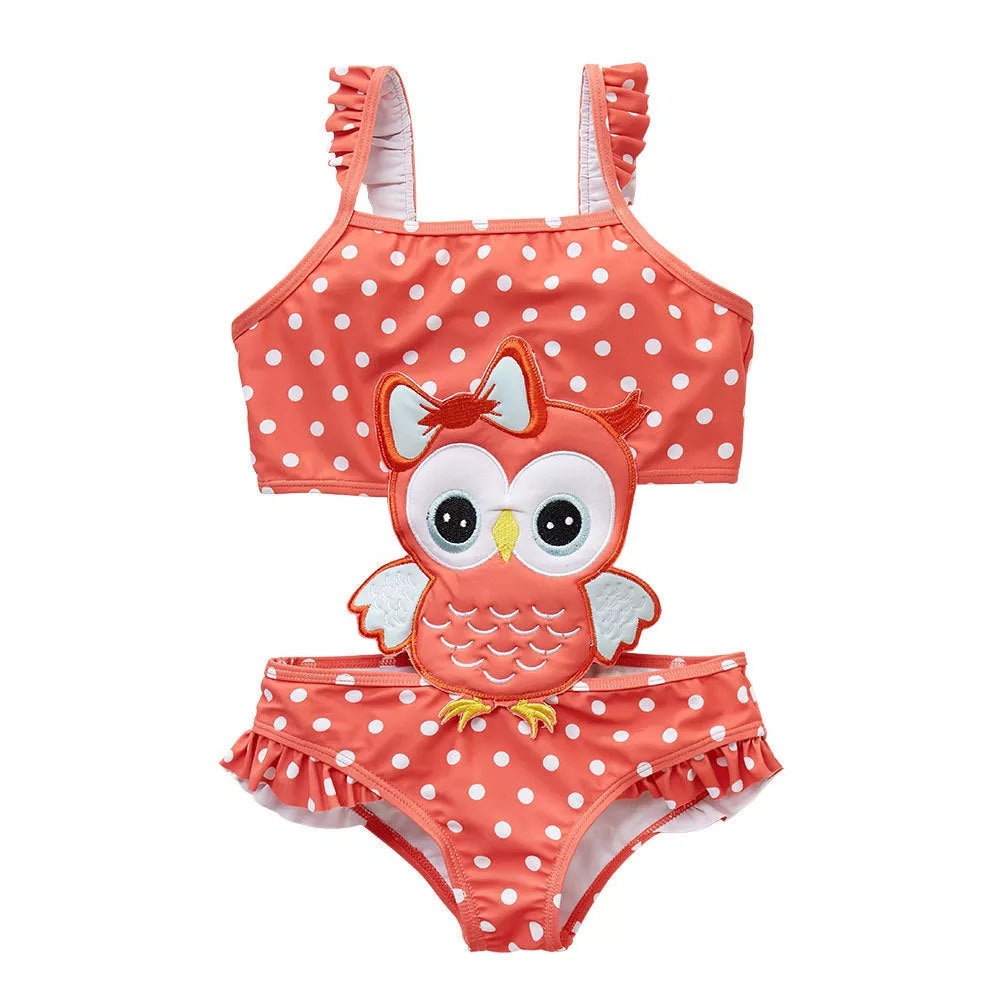 Baby girls watermelon print one-piece swimsuit for summer swimming