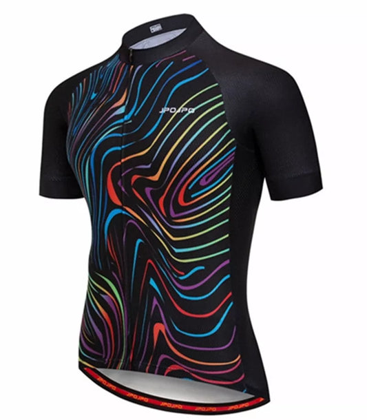 Breathable summer cycling jersey for men and women in vibrant patterns