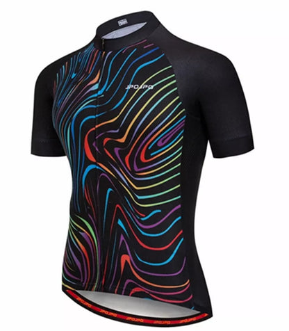 Breathable summer cycling jersey for men and women in vibrant patterns