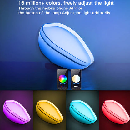 Smart desk lamp with 16 colour options, 155mm height, WiFi and Bluetooth control for bedroom lighting