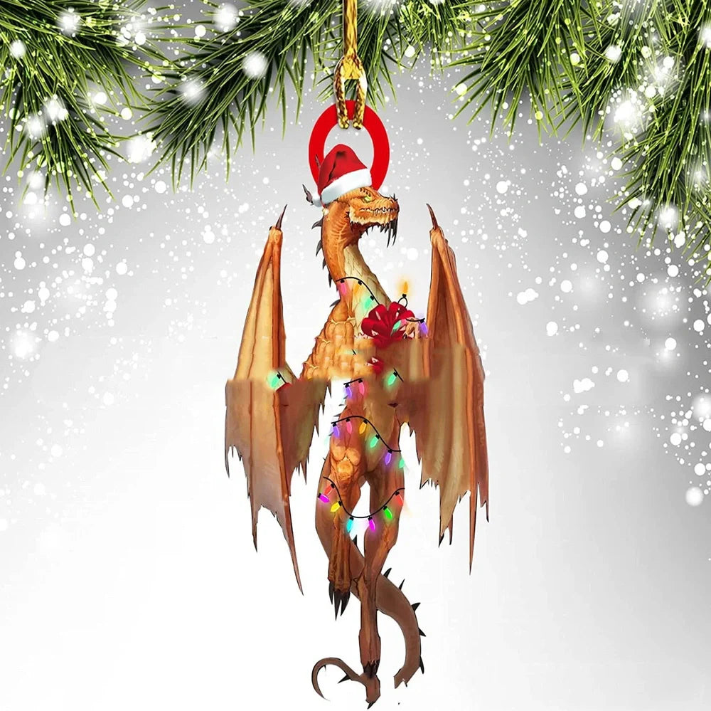 8cm dragon egg Christmas pendant decoration with dinosaur theme and acrylic construction