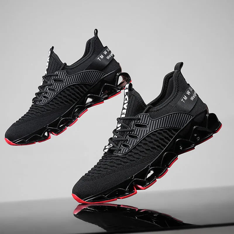 Blade Sports Mesh Casual Running Shoes in solid colour with rubber sole