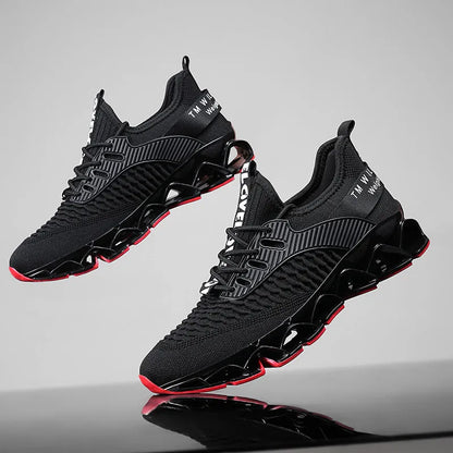 Blade Sports Mesh Casual Running Shoes in solid colour with rubber sole