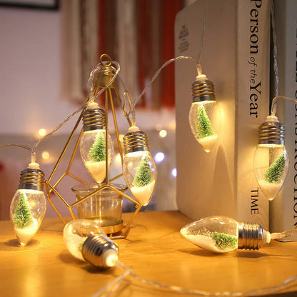 Festive LED string lights with a wishing bottle design, perfect for holiday decorations