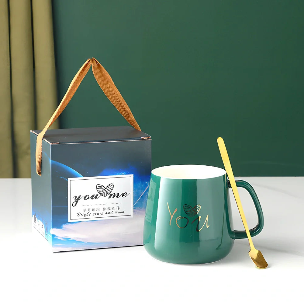 Ceramic promotional mug in seven colours with 330ml capacity and 9.5cm diameter
