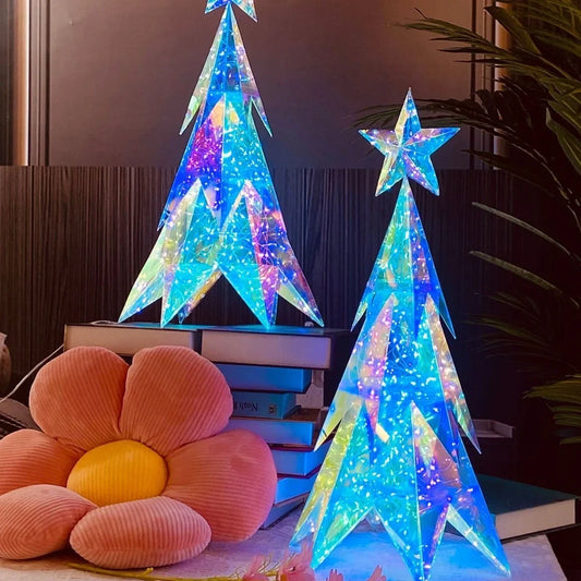 USB-powered Christmas decorations with magic glow bear and tree designs on dark background