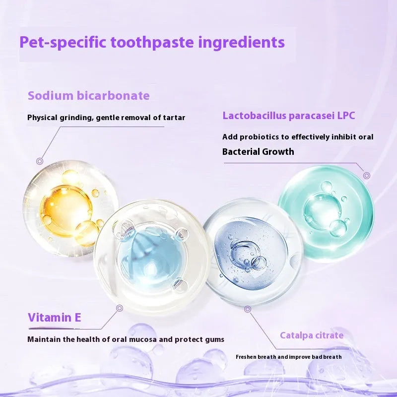 White and blue pet toothbrush pen for dog and cat teeth cleaning