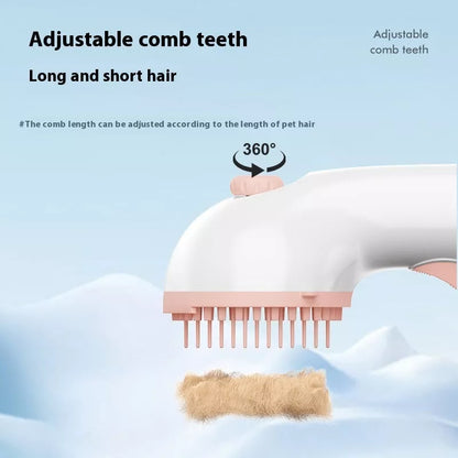 3-in-1 Pet Steam Brush with adjustable comb for effective hair removal and cleaning