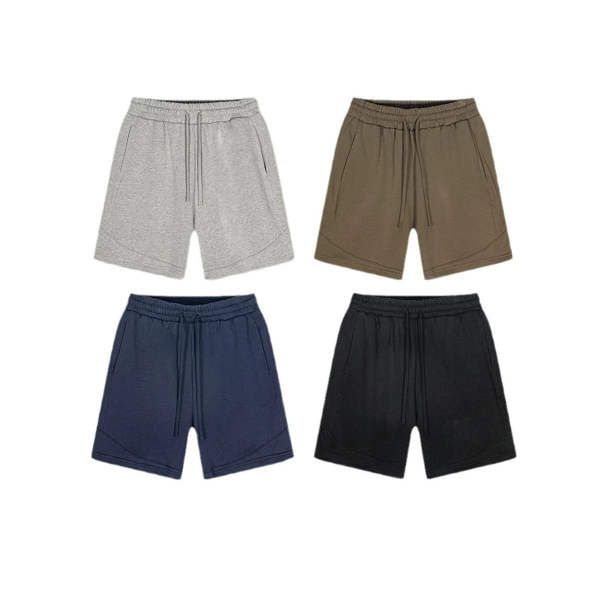 Children's cotton shorts in solid colours with loose fit for sports and casual activities