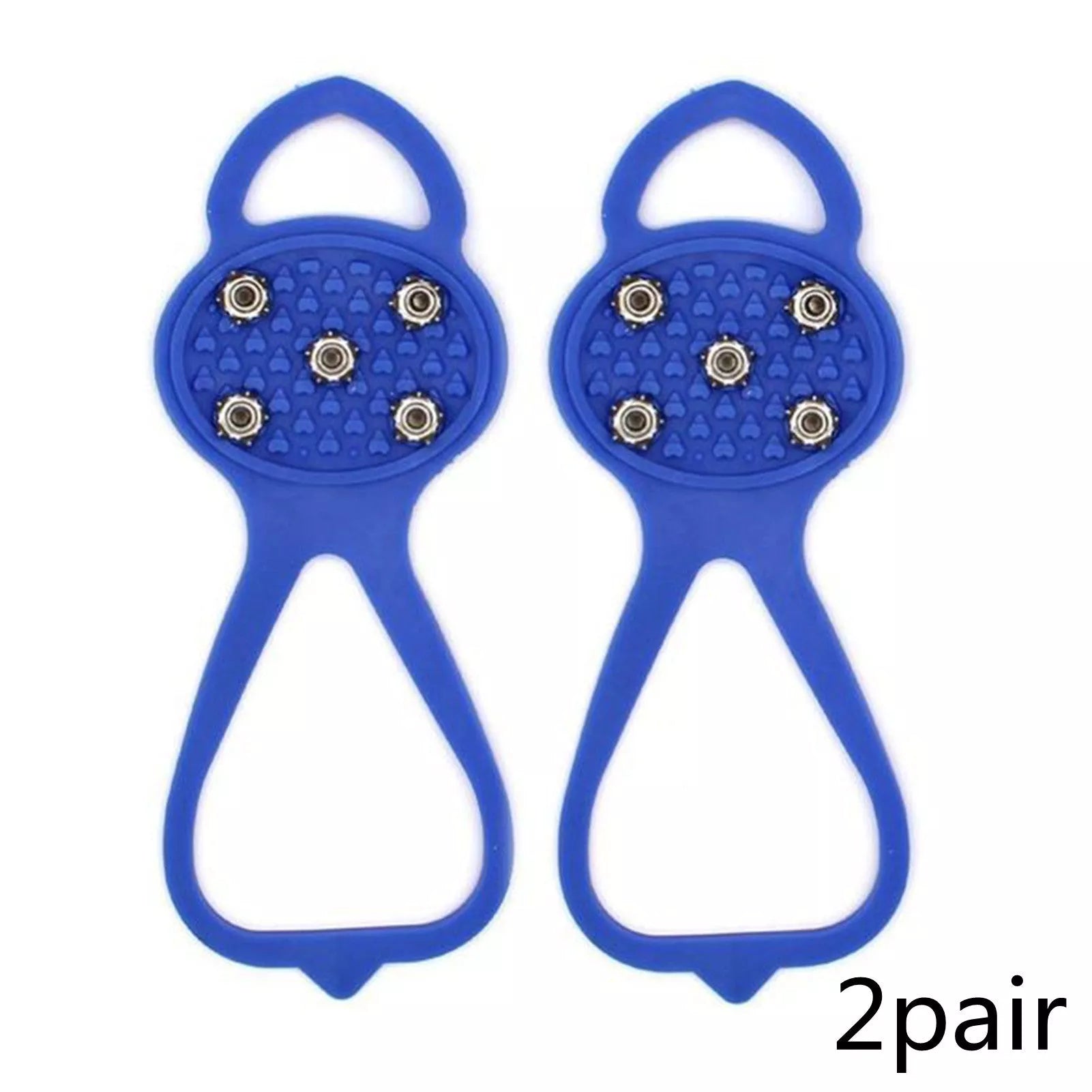 Unisex 5-toothed ice grippers for shoes, featuring durable rubber and steel teeth for superior traction on ice and snow.