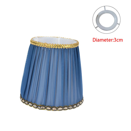 Crystal wall lamp with fabric cloth lampshade in six colour variations showing black, white and dark blue options