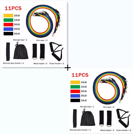 Fitness Rally Elastic Rope Resistance Band Set in multiple colors for full-body workouts