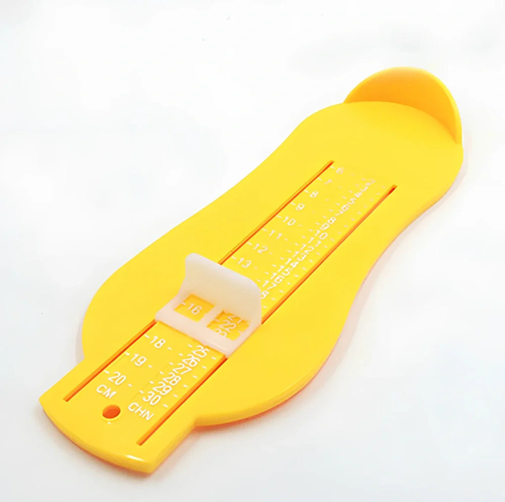 Blue children's foot measuring ruler with 0-20cm scale on ABS plastic 22.7x9x2.5cm