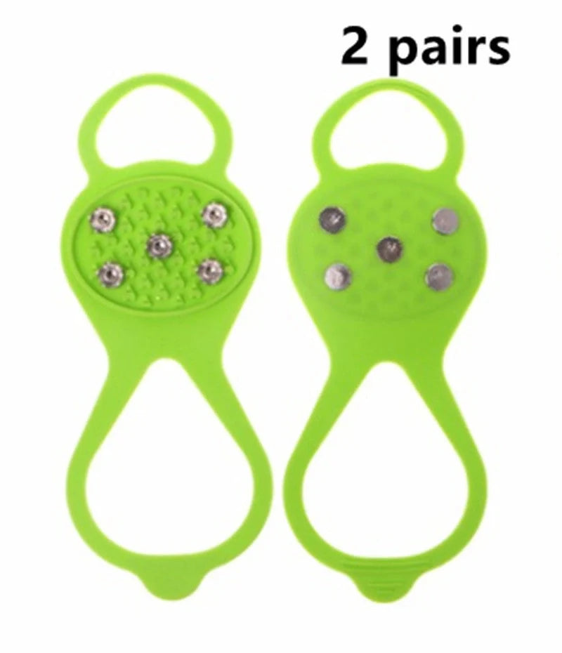 Silicone Non-Slip Shoe Grips for ice and snow safety in multiple colors
