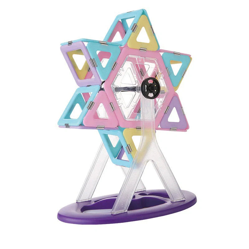 Magnetic building blocks educational toy set with ice cream colors and strong magnets