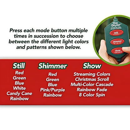 Christmas tree lights with 64 LED bulbs on 8 wires measuring 1.5 metres each