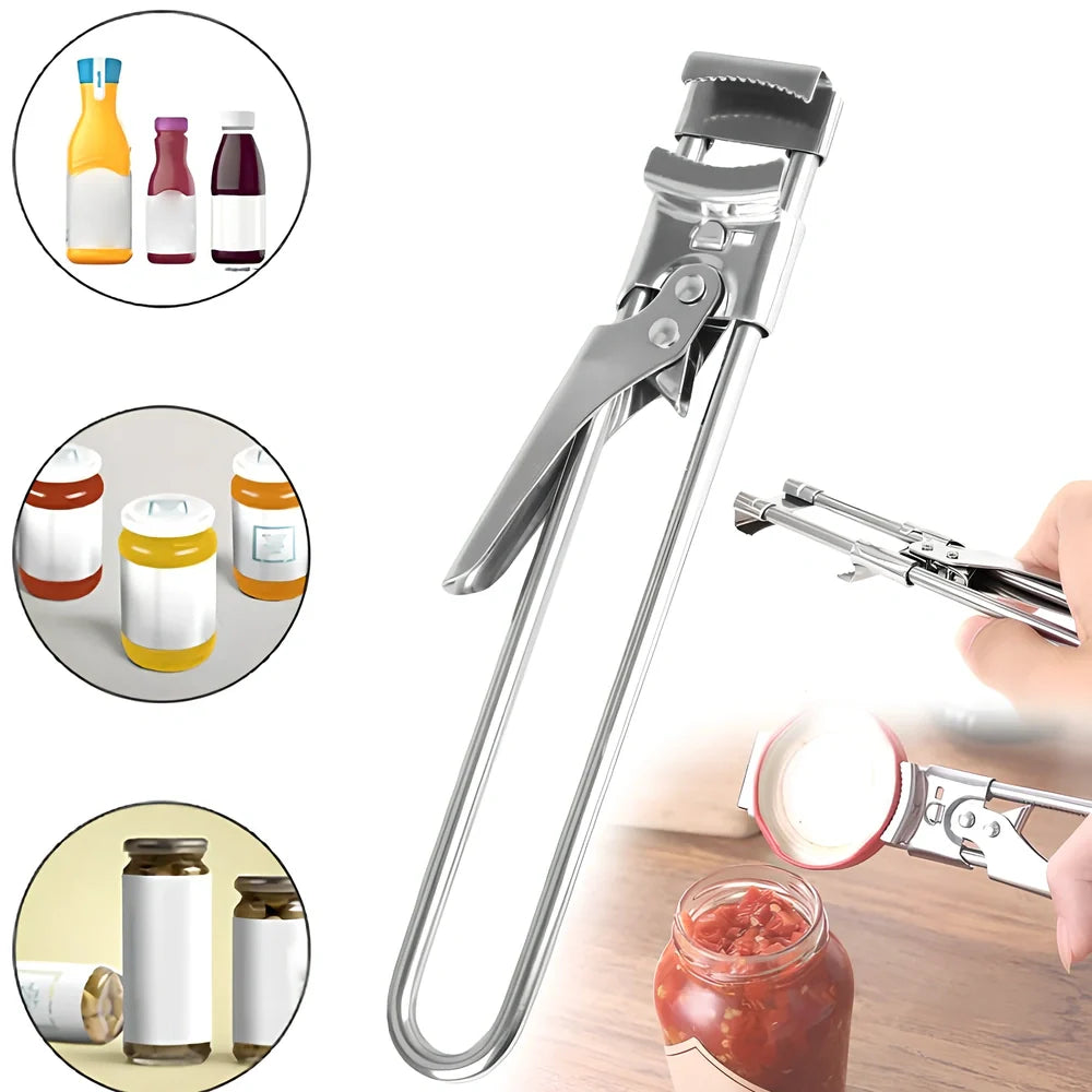 Master Opener stainless steel adjustable bottle can opener with 19cm length and non-slip handle