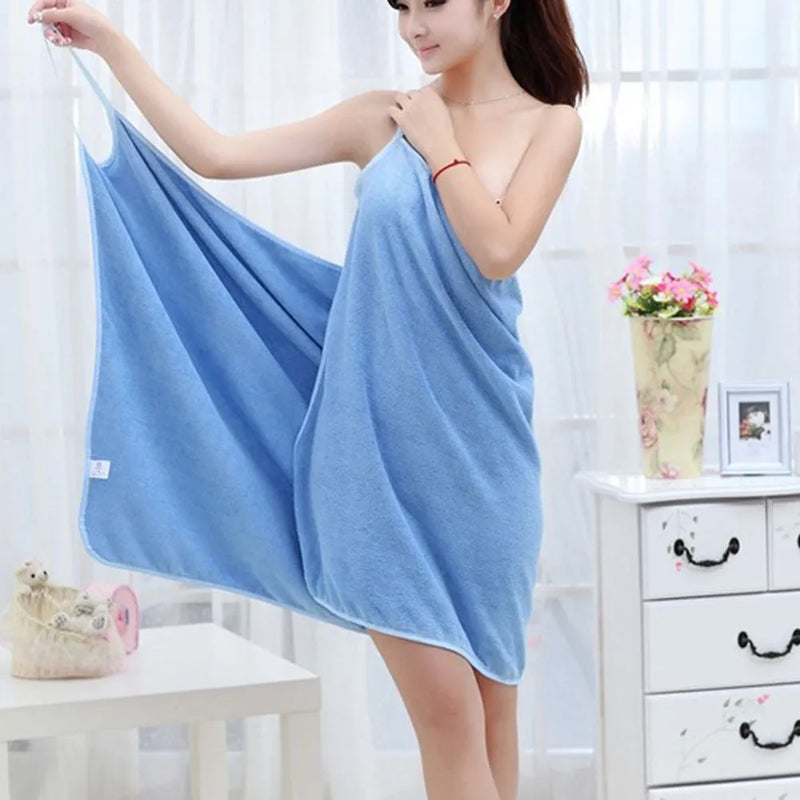 Beach towel bath dress towel in polyester fibre microfibre rayon with choice of sizes S 140cm x 70cm or L 80cm x 150cm available in pink red blue purple or white for summer beach pool outings and water wiping convenience