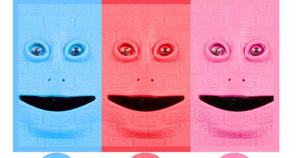 Face Intelligent Induction Electric Piggy Bank with realistic money-eating action in brick blue, pink, or red