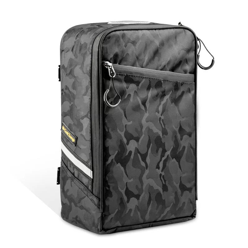 Black camouflage waterproof bicycle backpack with elastic silk Oxford fabric